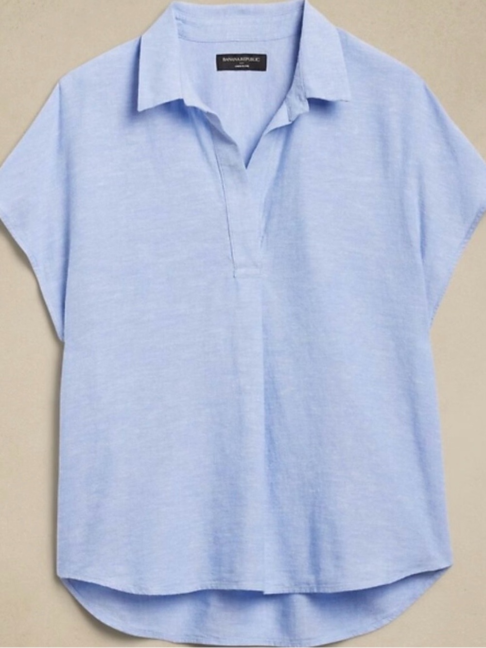 Banana Republic Women's Linen-Blend Popover Shirt, size Large